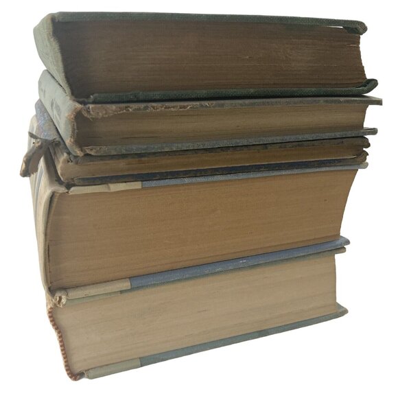 5 Vintage BLUE Books Primitive Rustic Farm Home Decor Staging Prop Library Lot - Picture 8 of 8